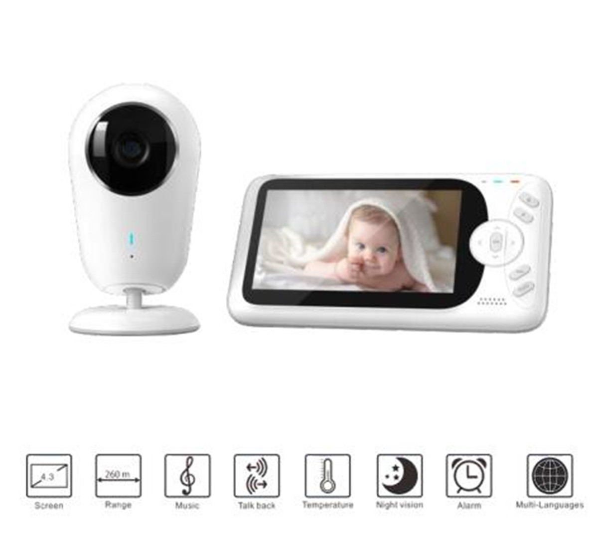 Home Security Wireless Camera - Bezprzewodowa niania elektroniczna 4,3 cala 1080P