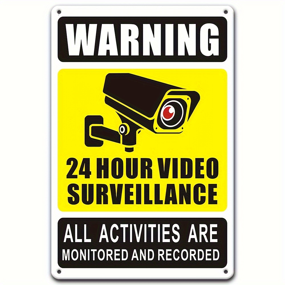 Home Security Outdoor Cameras - Znak ostrzegawczy: Nadzór wideo 24/7 -