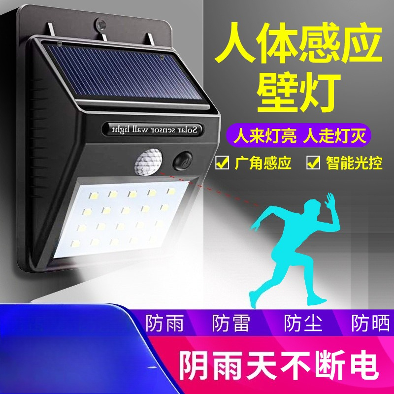 Home Security Outdoor - Solarna lampa ścienna z czujnikiem ruchu,