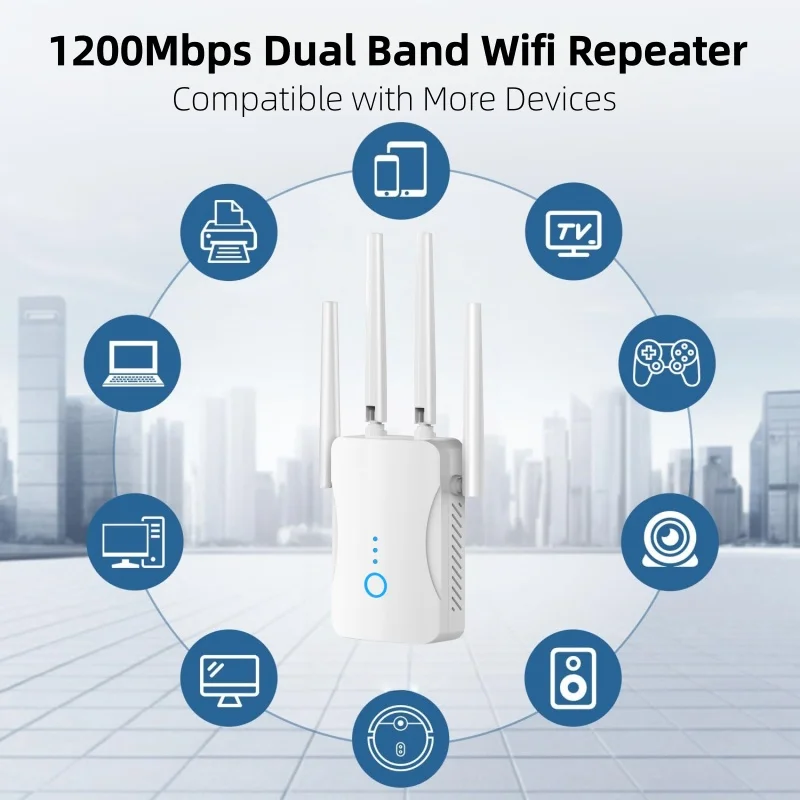 Home Security Outdoor - Wzmacniacz WiFi Dual Band 1200Mbps Bezprzewodowy