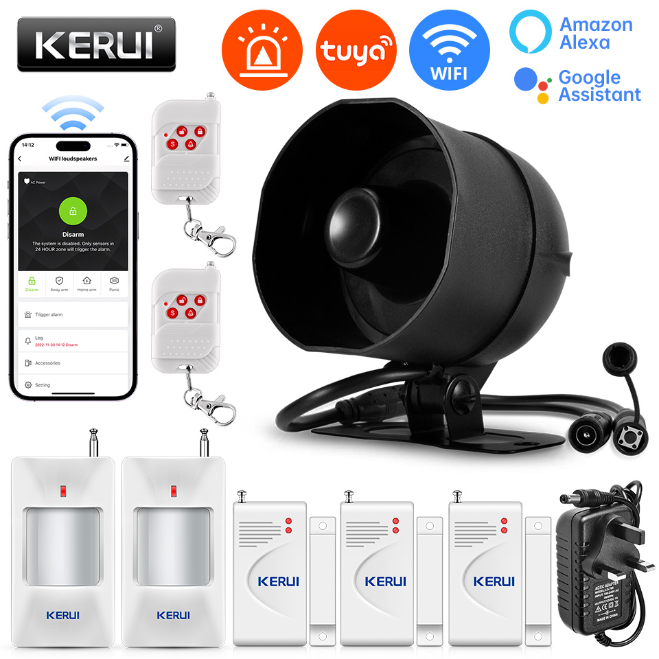 Home Security Diy - KERUI 120db syrena alarmowa WiFi Tuya