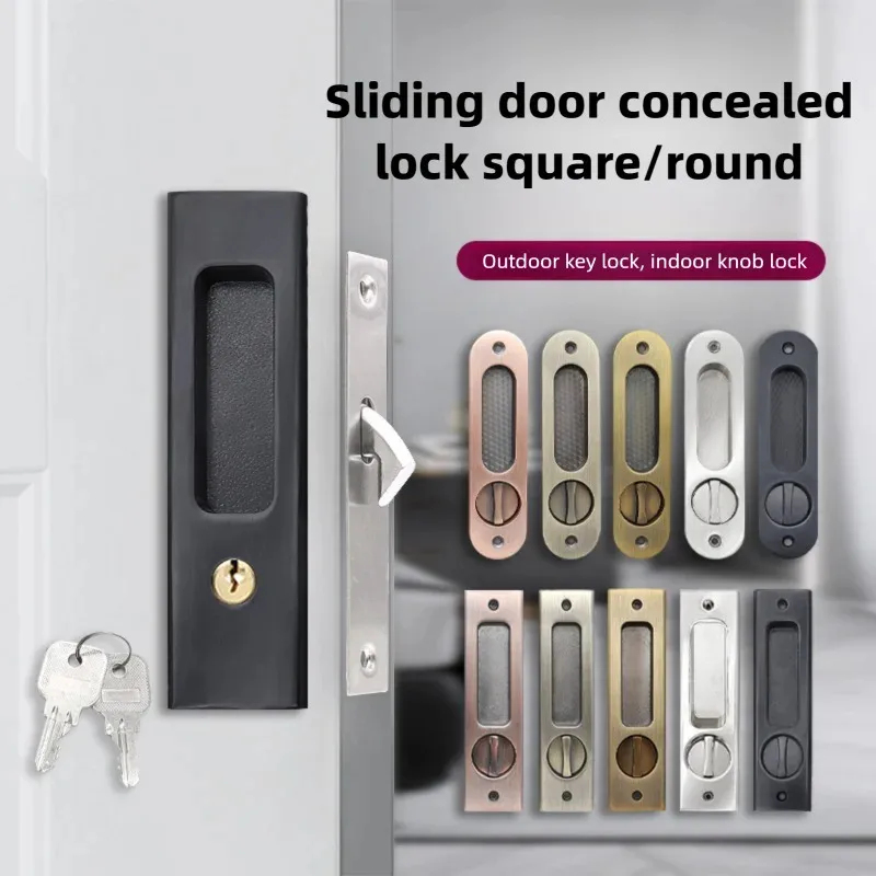Home Security Key - Wytrzymały czarny zamek hakowy do drzwi